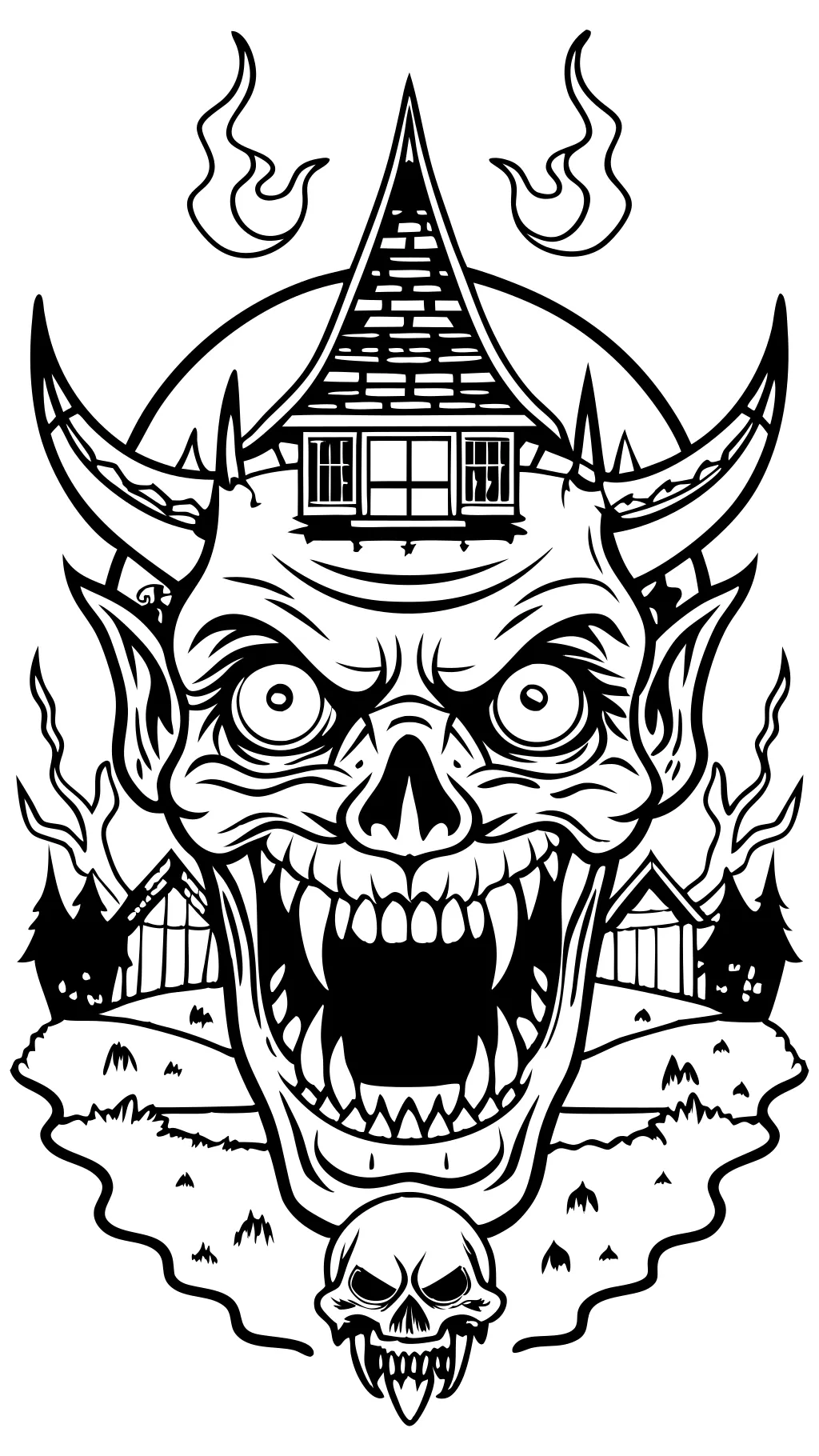 demonic horror coloring pages